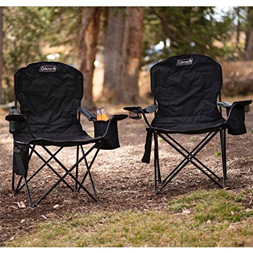 Coleman Portable Quad Camping Chair for Outdoor Enthusiasts with 4-Can Cooler & Cup Holder