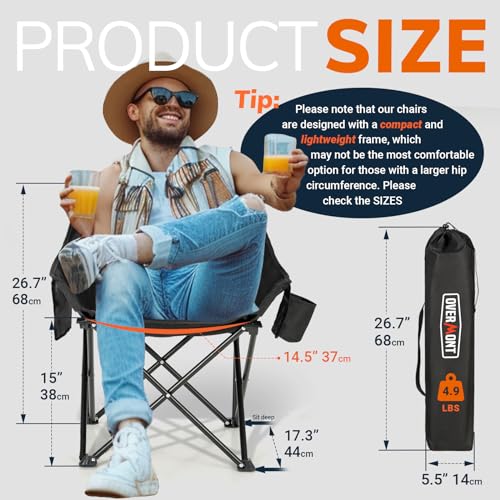 Overmont Pre-Assembled Portable Folding Camping Chair - Lightweight and Durable for Outdoor Adventures
| Overmont Pre-A