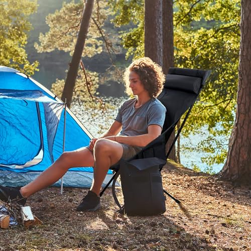 Portable High Back Camping Chair for Hiking and Backpacking, Support Heavy Duty 440 lbs, Compact Folding Backpacking Cha